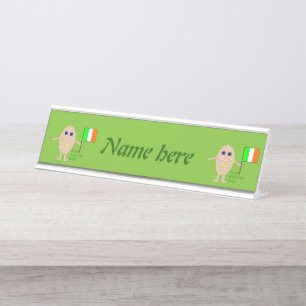 Patriotic Irish Egg Personalized Bureau Naambordje