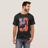 Patriotic Irish Wolfhound American Flag Dog T-shirt (Voorkant volledig)
