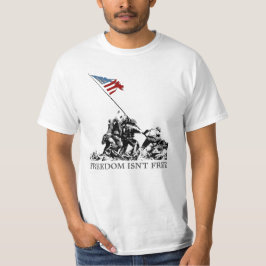 Patriotic Iwo Jima American Flag Freedom WWII T-shirt