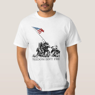 Patriotic Iwo Jima American Flag Freedom WWII T-shirt