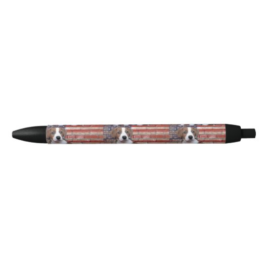 Patriotic Jack Russel Terrier Zwarte Inkt Pen (Voorkant)