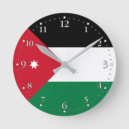 Patriotic Jordan Flag Ronde Klok (Voorkant)