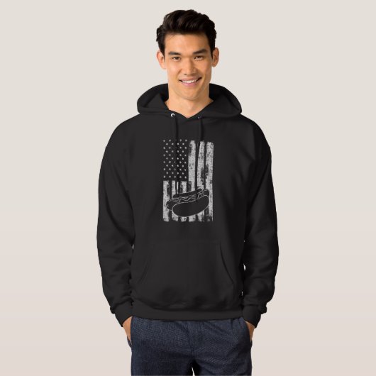 Patriotic July 4th Picnics USA Flag Hotdog Wieners Hoodie (Voorkant volledig)