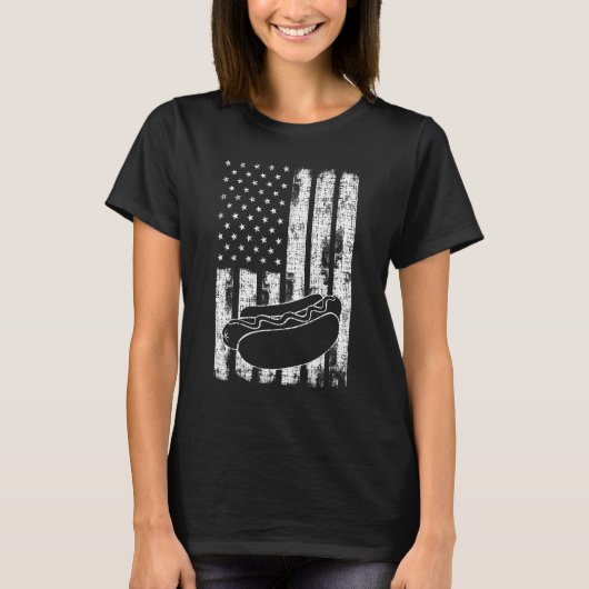 Patriotic July 4th Picnics USA Flag Hotdog Wieners T-shirt (Voorkant)