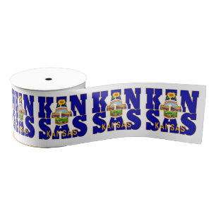 Patriotic Kansas state flag typografie Grosgrain Lint