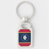 Patriotic keychain with Flag of Mississippi, USA (Voorkant)