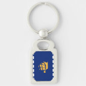Patriotic keychain with Flag of Quebec City (Voorkant)