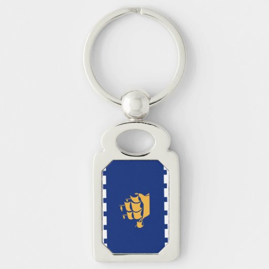 Patriotic keychain with Flag of Quebec City (Voorkant)
