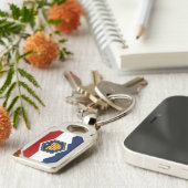 Patriotic keychain with Flag of Utah, USA (Zijkant)