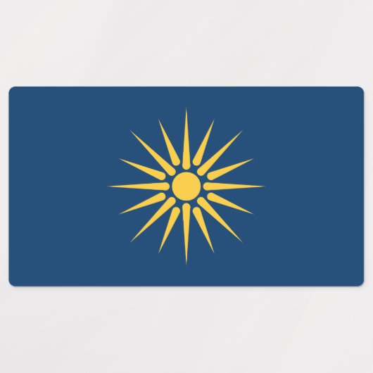 Patriotic labels with flag of Macedonia, Greece (Design 2)
