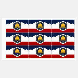 Patriotic labels with flag of Utah, USA