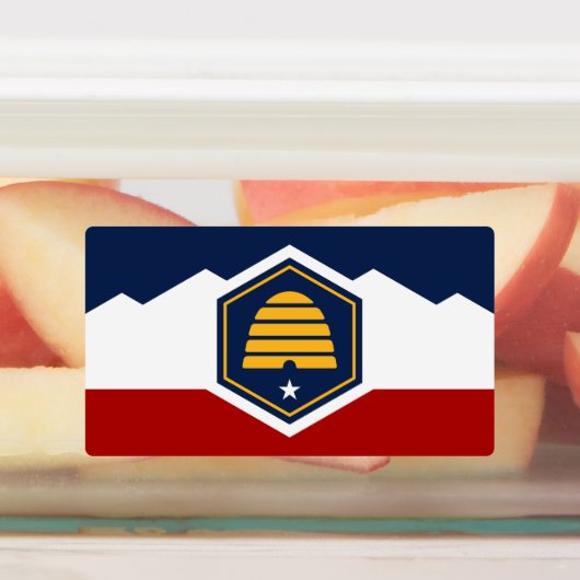 Patriotic labels with flag of Utah, USA (Aangebracht)