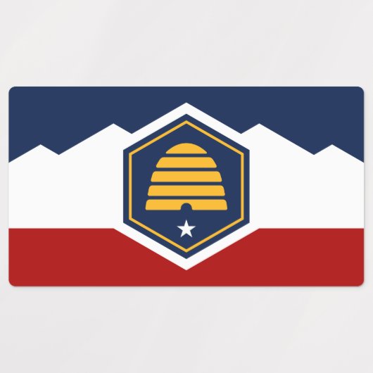 Patriotic labels with flag of Utah, USA (Design 2)