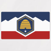 Patriotic labels with flag of Utah, USA