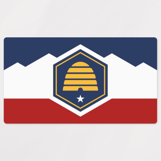 Patriotic labels with flag of Utah, USA (Design 1)