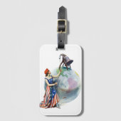  Patriotic Lady Liberty Magazine Hoesje Art Bagagelabel (Voorkant (verticaal))