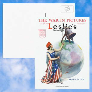 Patriotic Lady Liberty Magazine Hoesje Art Briefkaart