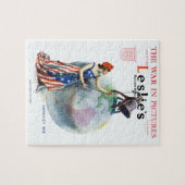  Patriotic Lady Liberty Magazine Hoesje Art Legpuzzel (Horizontaal)