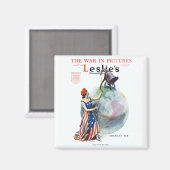 Patriotic Lady Liberty Magazine Hoesje Art Magneet (Voorkant / Achterkant)