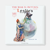  Patriotic Lady Liberty Magazine Hoesje Art Magneet (Voorkant)