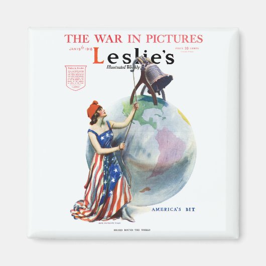  Patriotic Lady Liberty Magazine Hoesje Art Magneet (Voorkant)