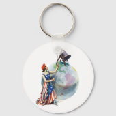  Patriotic Lady Liberty Magazine Hoesje Art Sleutelhanger (Achterkant)