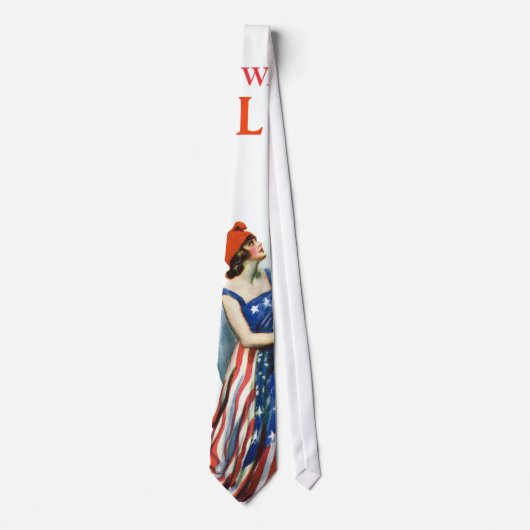  Patriotic Lady Liberty Magazine Hoesje Art Stropdas (Voorkant)