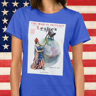  Patriotic Lady Liberty Magazine Hoesje Art T-shirt