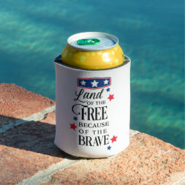 PATRIOTIC LAND OF THE FREE BECAUSE OF THE BRAVE BLIKJESKOELER