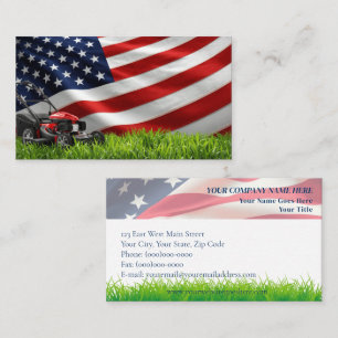 Patriotic Lawn Care – Amerikaanse vlag- en grasmaa Visitekaartje