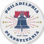 Patriotic Liberty Bell Vinyl Sticker op maat (Voorkant)