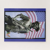 Patriotic Liberty Minuteman with Defense Emblem Legpuzzel (Horizontaal)