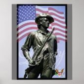 Patriotic Liberty Minuteman with Defense Emblem Poster (Voorkant)