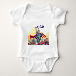 Patriotic Liberty Parade – Vintage 4 juli Verenigd Romper