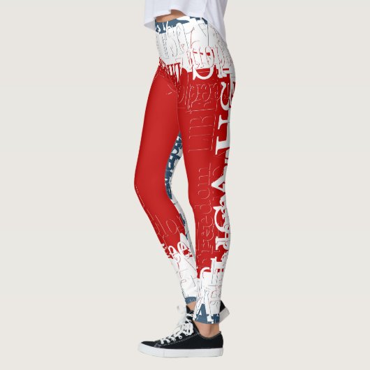 Patriotic Liberty Square Red White & Blue Leggings (Links)