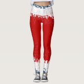 Patriotic Liberty Square Red White & Blue Leggings (Voorkant)