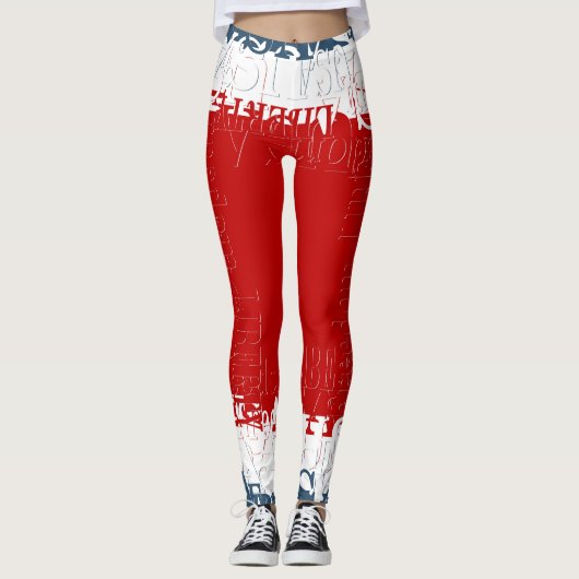 Patriotic Liberty Square Red White & Blue Leggings (Voorkant)