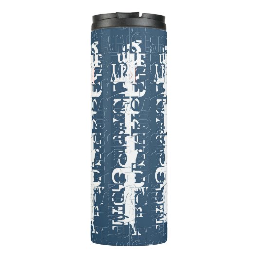 Patriotic Liberty Square Red White & Blue Thermosbeker (Achterkant)