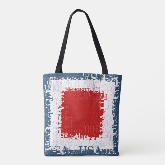 Patriotic Liberty Square Red White & Blue Tote Bag (Achterkant)