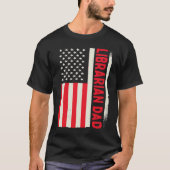 Patriotic Library Book Reading Librarian Dad Ameri T-shirt (Voorkant)