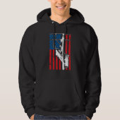 Patriotic Lineman Tools Amercia USA Flag Electrici Hoodie (Voorkant)