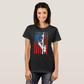 Patriotic Lineman Tools Amercia USA Flag Electrici T-shirt (Voorkant volledig)
