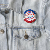 Patriotic Little Miss Firecracker Glittery Ronde Button 5,7 Cm (In situ)