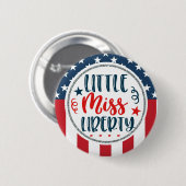 Patriotic Little Miss Liberty American Ronde Button 5,7 Cm (Voorkant /achterkant)