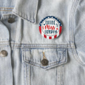 Patriotic Little Miss Liberty American Ronde Button 5,7 Cm (In situ)