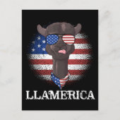 Patriotic Llama USA American Flag op 4 juli Briefkaart (Voorkant)
