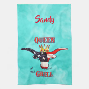 Patriotic Longhorn Koe Kitchen Towels Theedoek