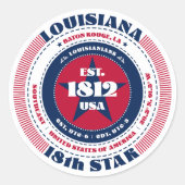 Patriotic Louisiana Circle Design Sticker (Voorkant)