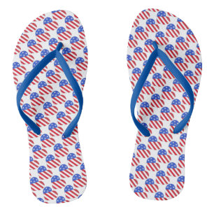 Patriotic Love USA Stars Stripes Heart American Teenslippers