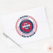 Patriotic Maine Circle Design Sticker (Envelop)